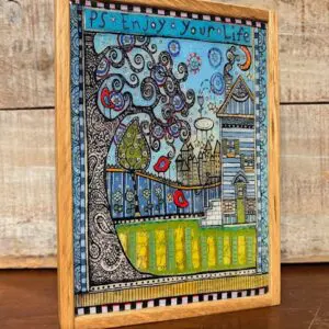 Three Red Birds- Reclaimed Wood Frame