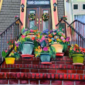 Garden Stoop MATTED PRINT