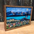 A Lone Pink Tree- Reclaimed Wood Frame