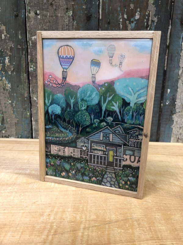 The Balloon Race- Reclaimed Wood Frame