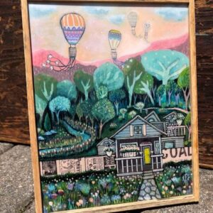 The Balloon Race Matte Resin Framed Block