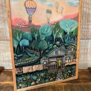 The Balloon Race Matte Resin Framed Block
