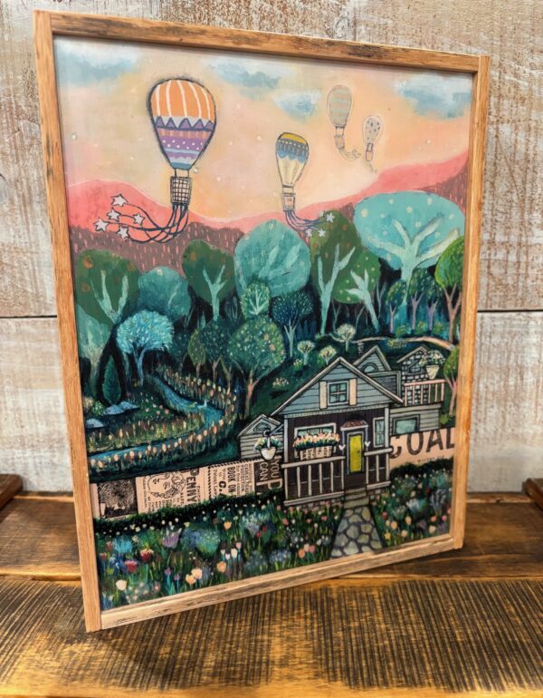 The Balloon Race Matte Resin Framed Block