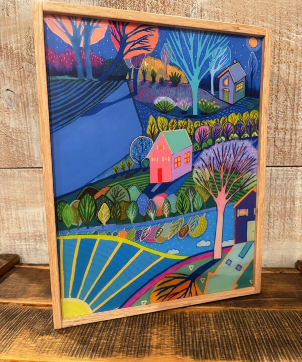 When Day and Night Collide Matte Resin Framed Block