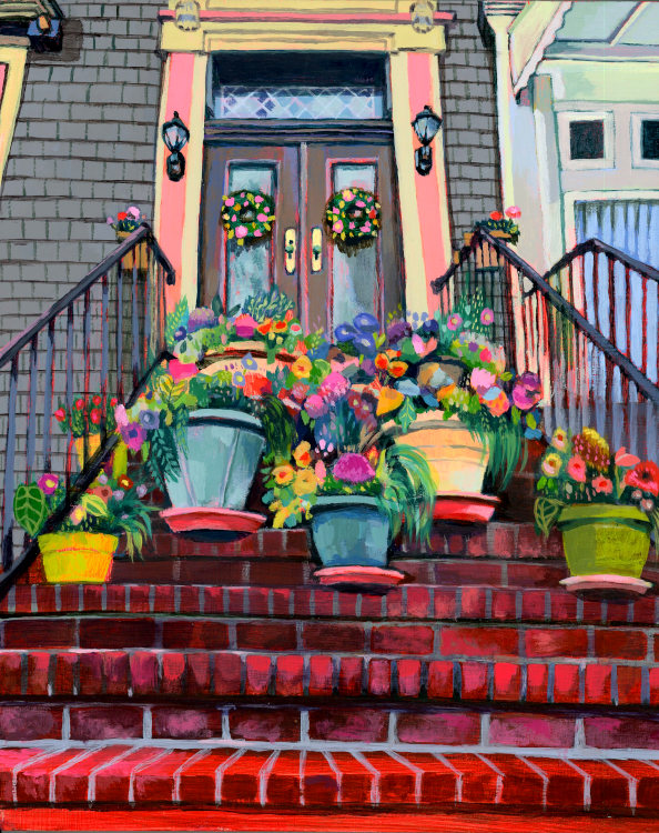 Garden Stoop MATTED PRINT